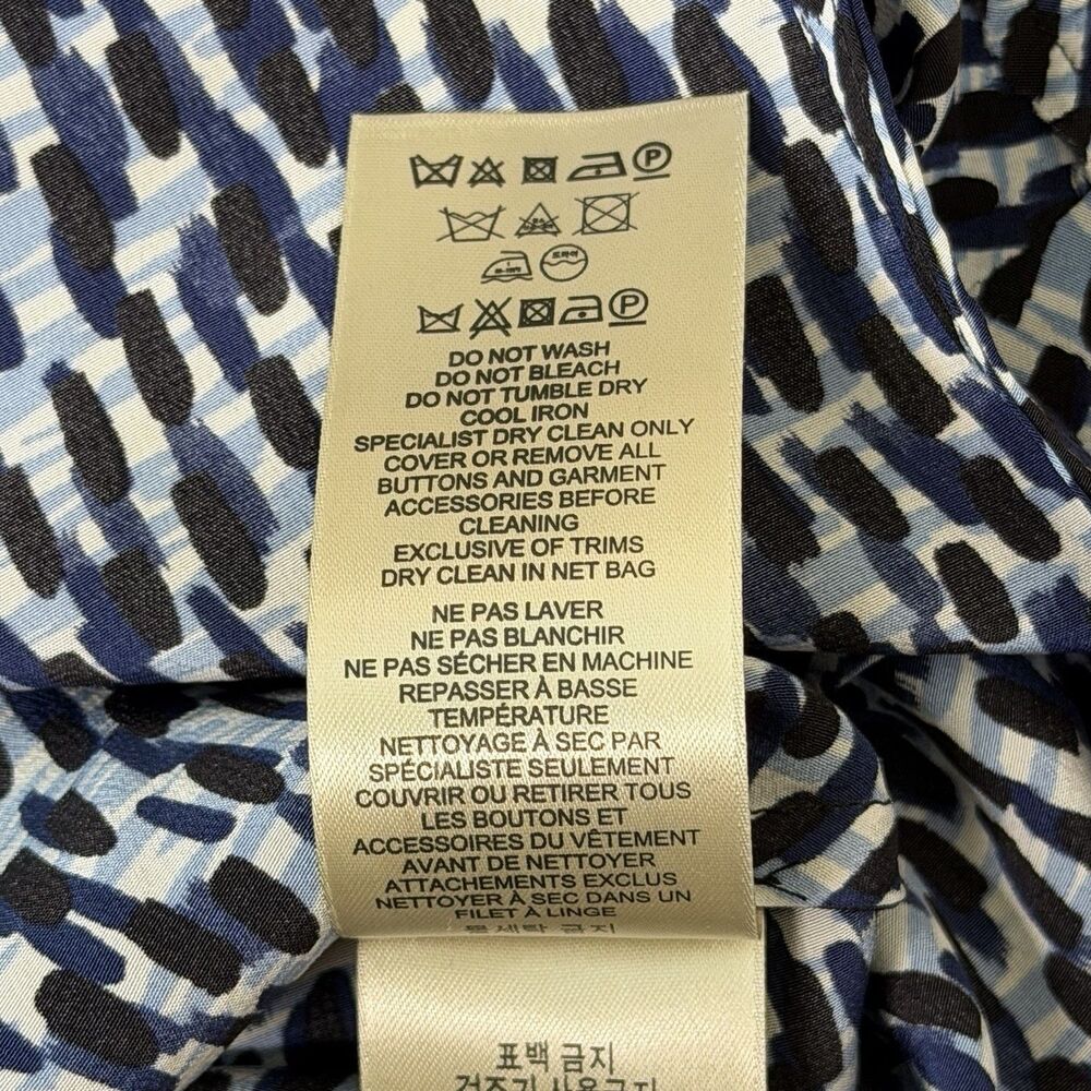 Burberry Brit Sleeveless Silk Blouse Abstract Animal Print XL EUC Quiet Luxury - Picture 10 of 12